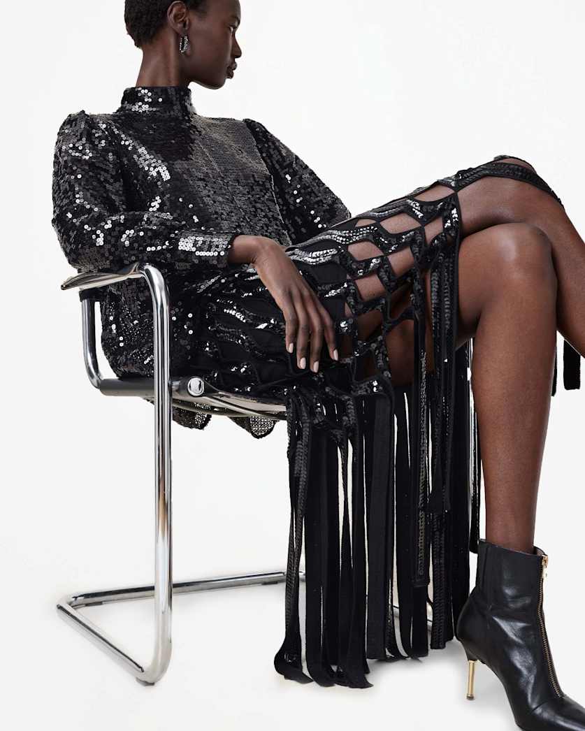 Francesca Embellished Fringe Midi Skirt