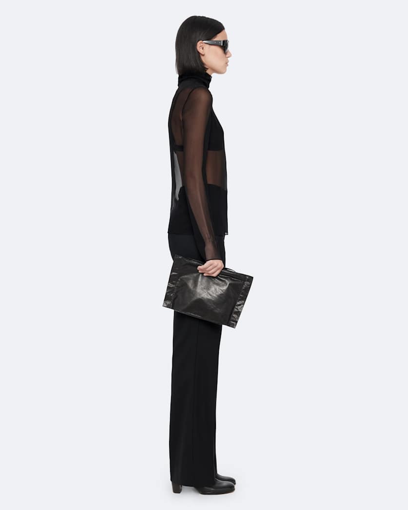 High-neck silk top