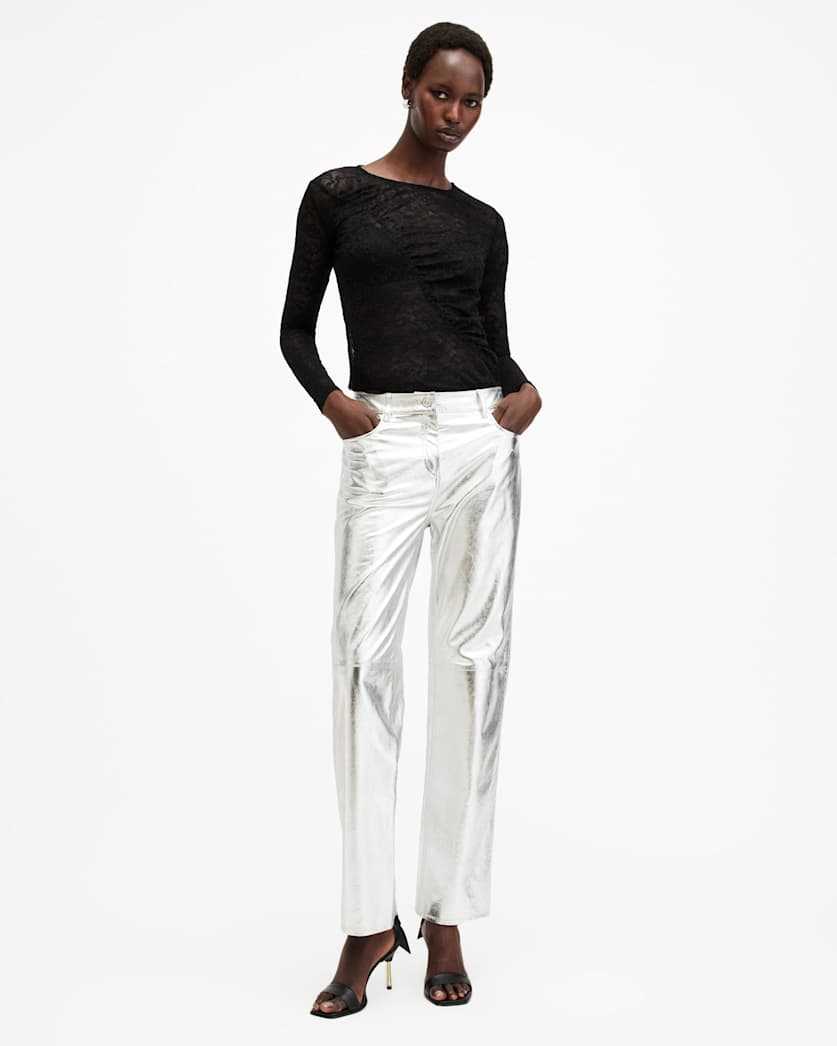 Edana Lace Long Sleeve Slim Fit Top