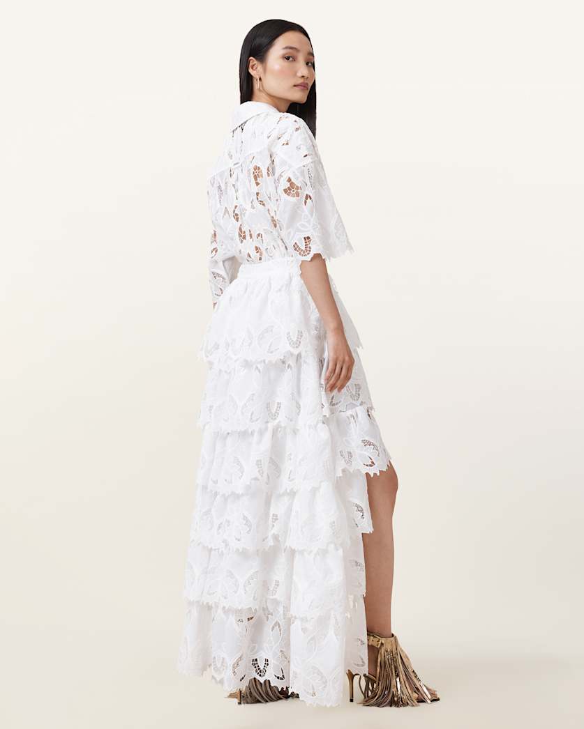 Cavarly Embroidered Maxi Skirt