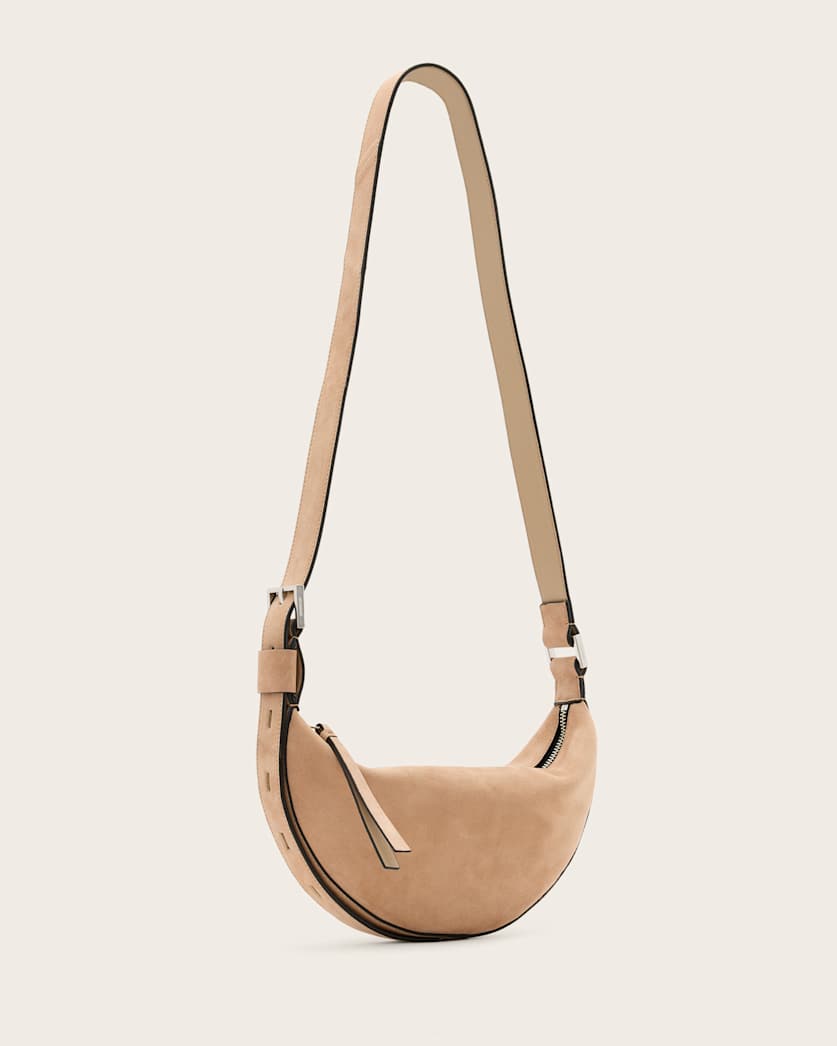 Half Moon Suede Crossbody Bag