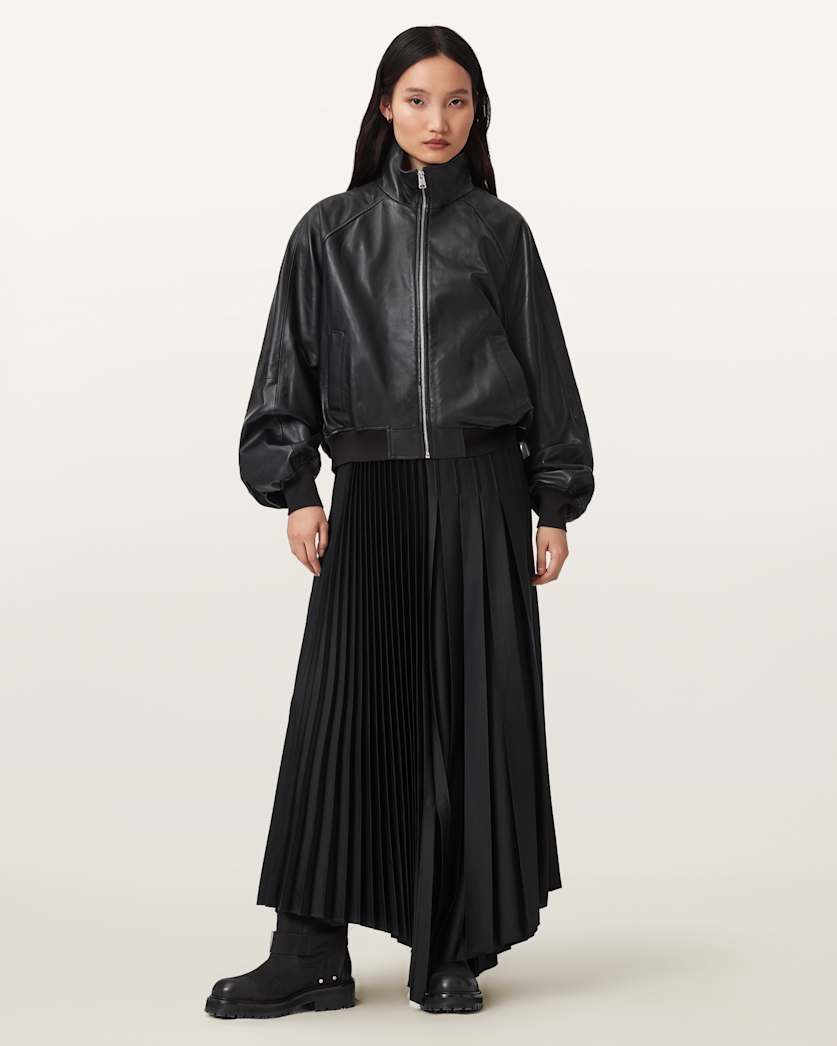 Felda Leather Bomber Jacket