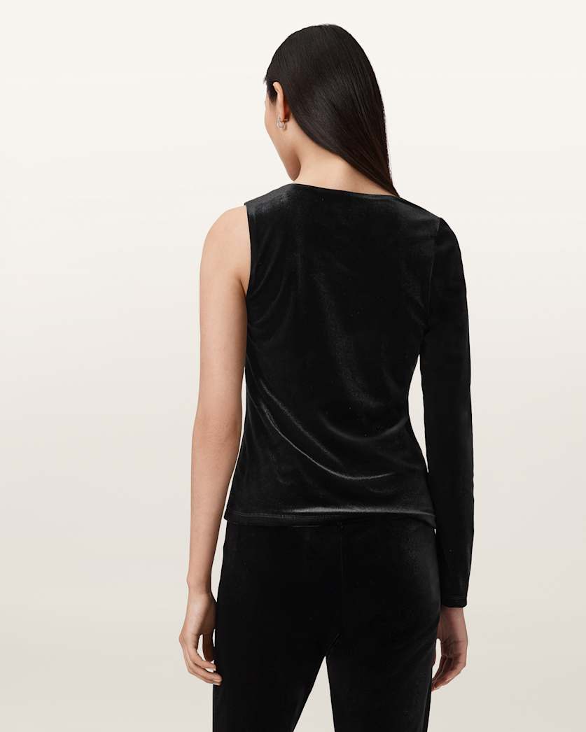 Ari Asymmetric Velvet Top