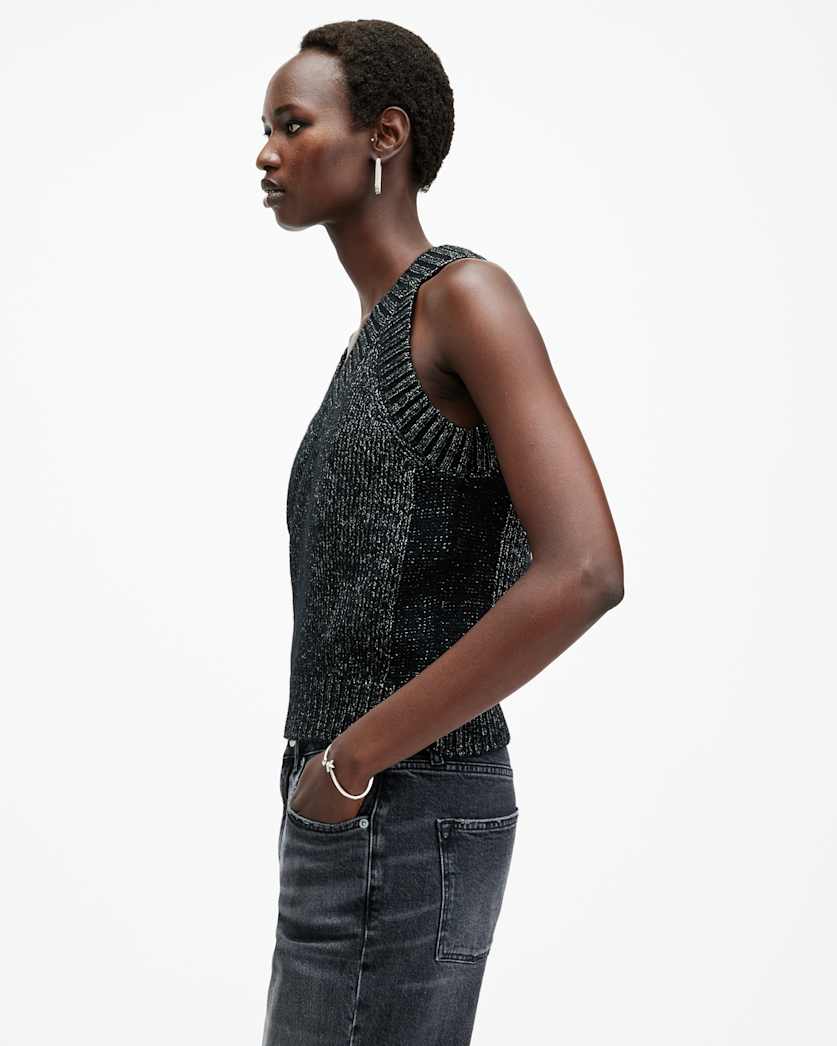 Sabrina Metallic Relaxed Fit Tank Top