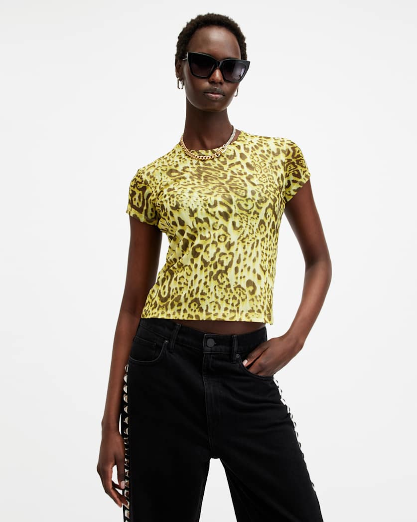 Ellie Mesh Animal Print T-Shirt