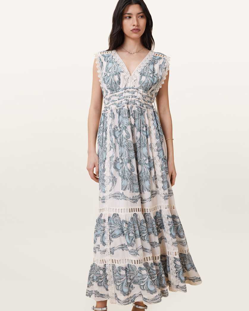 Xanthe Lace-Trimmed Maxi Dress