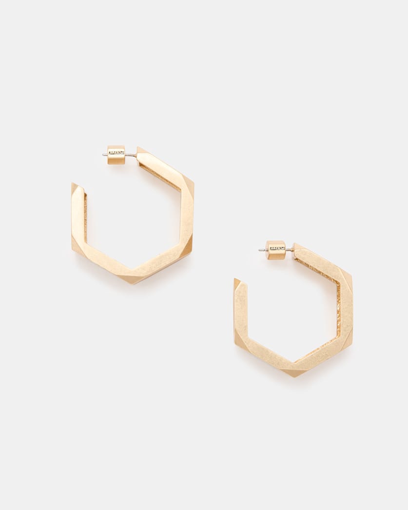 Alex Chunky Hexagon Hoop Earrings