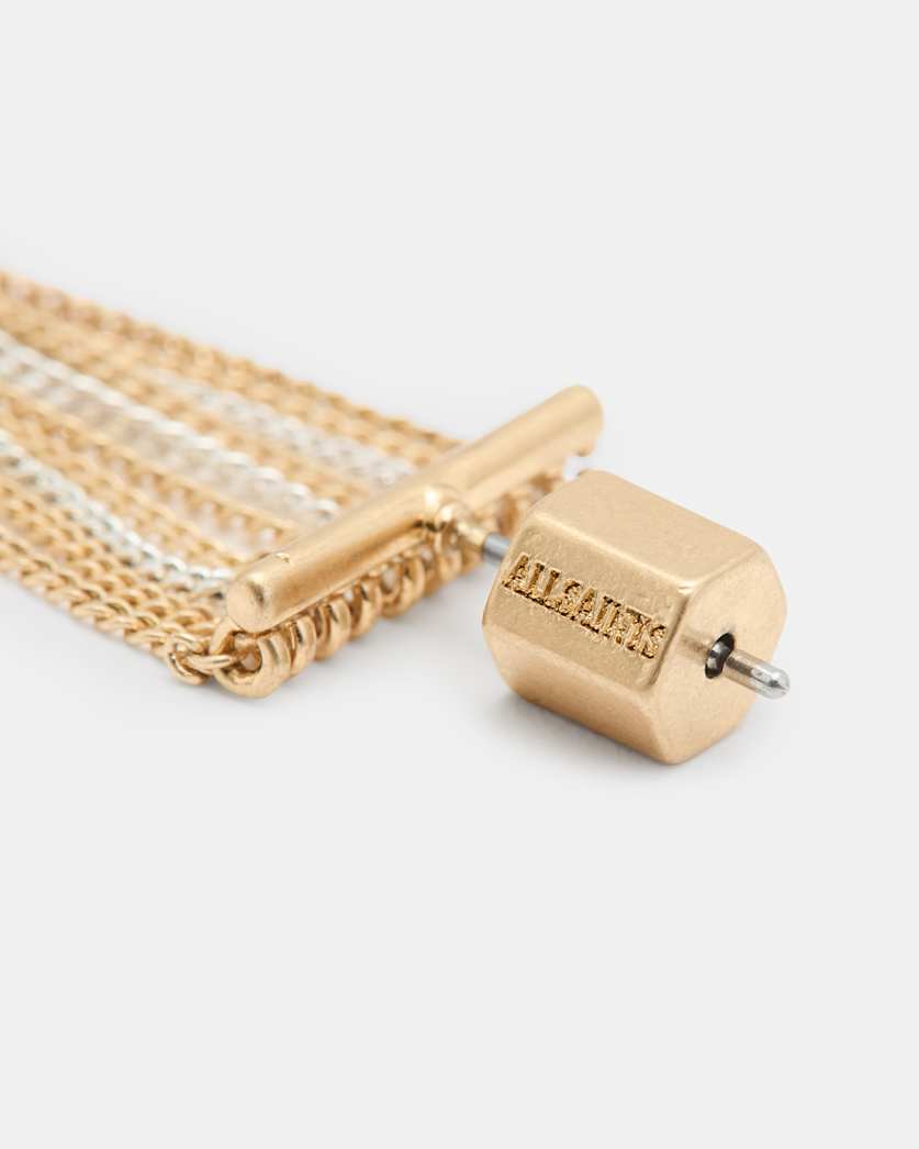 Fleur Two Tone Chain Earrings