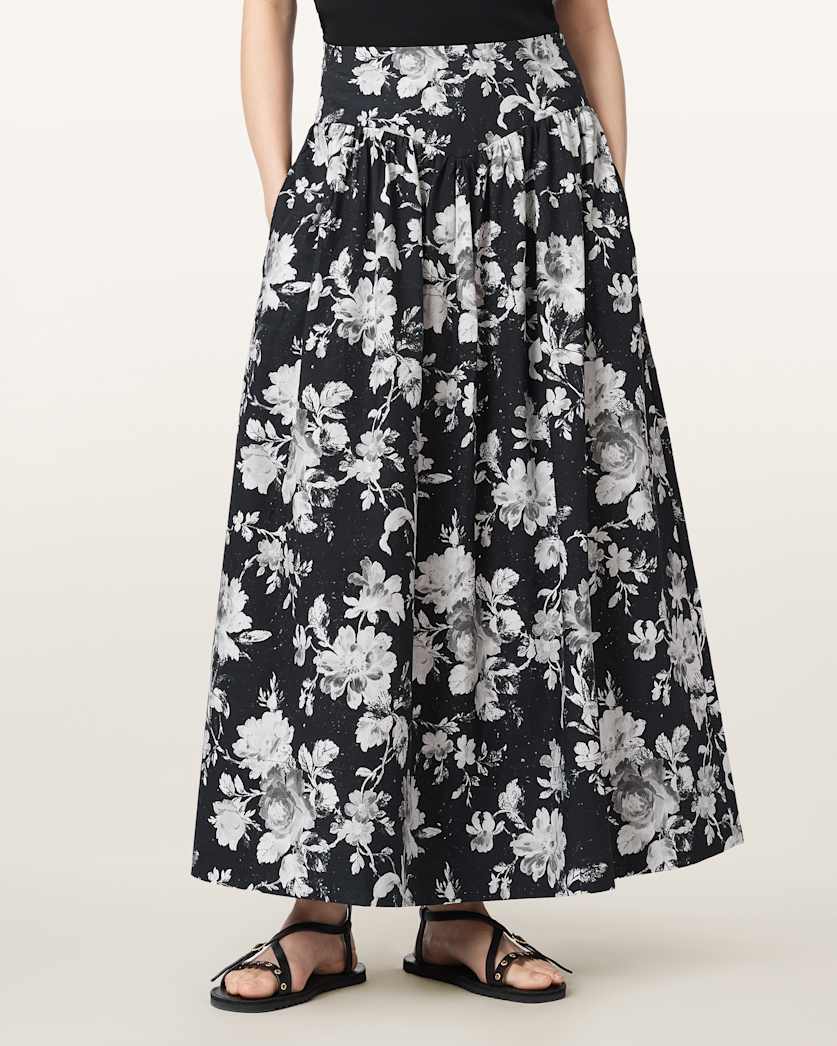 Levy Floral Midi Skirt