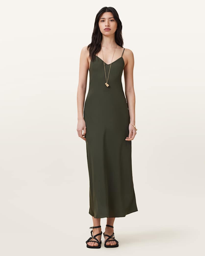 Bryony V-Neck Midi Slip Dress