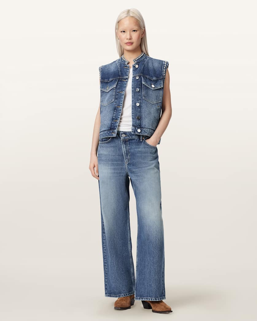 Mav Studded Denim Waistcoat