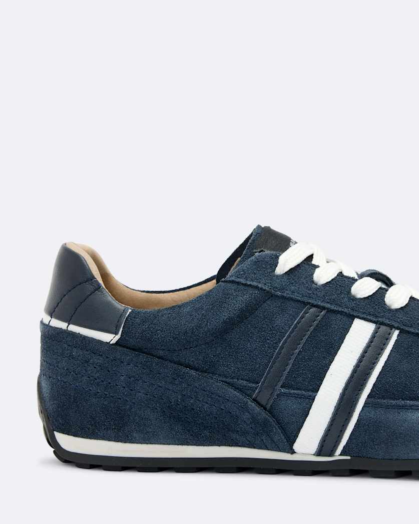 Leather and suede low trainers