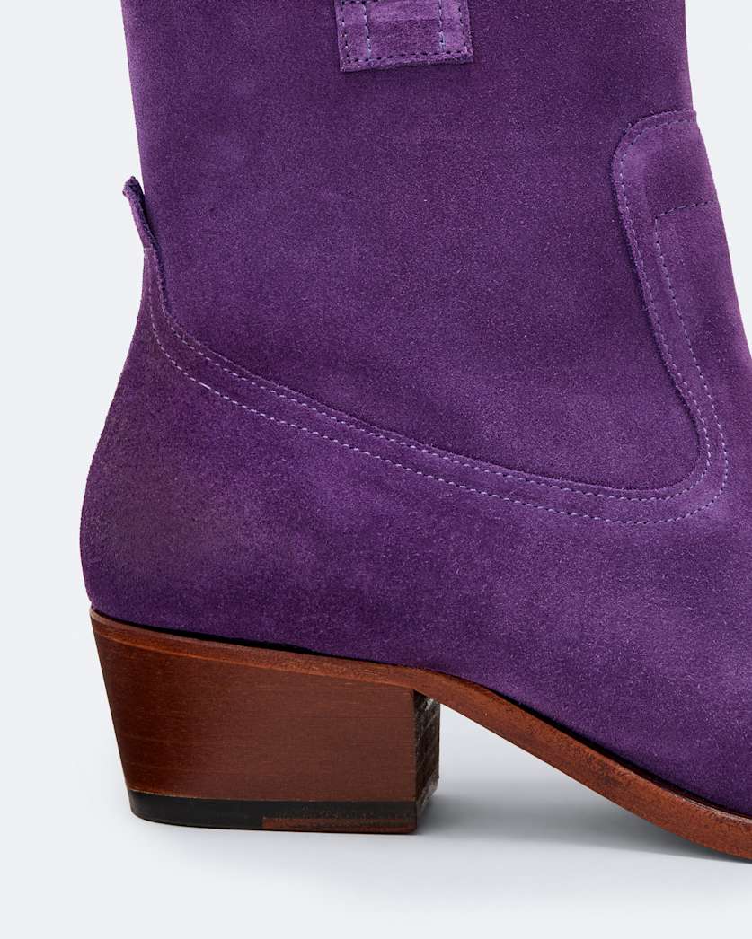 Suede zip up dress boot