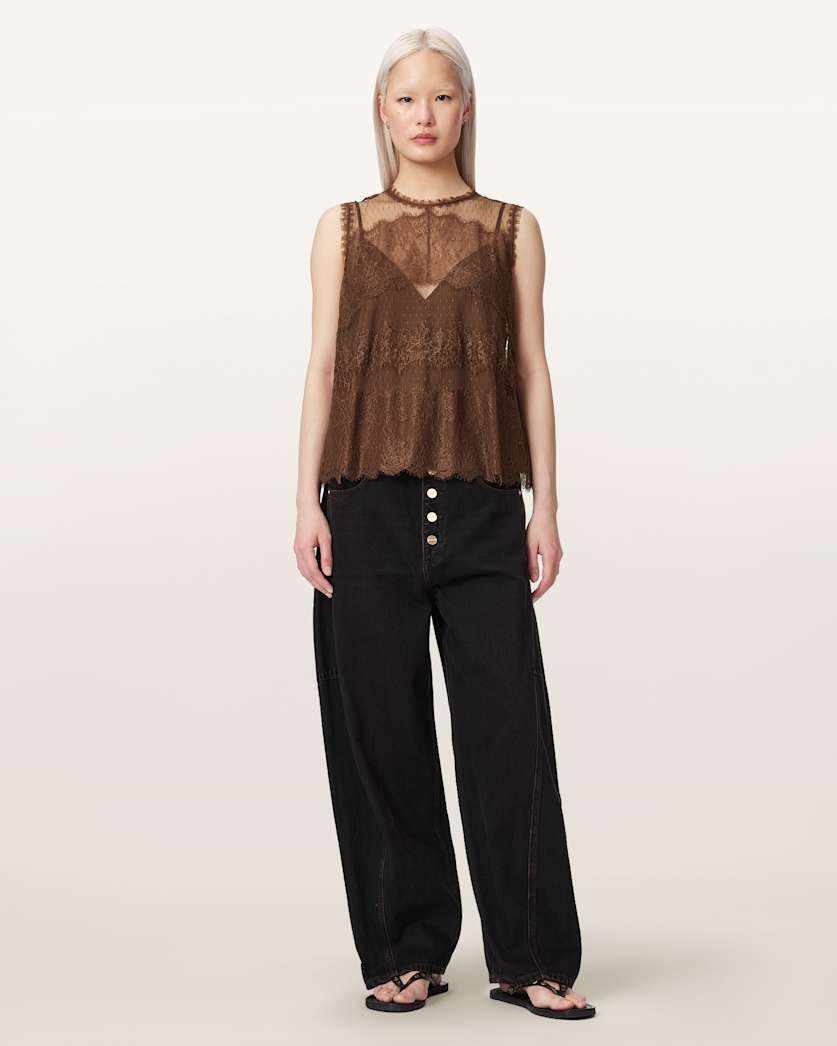 Clara Lace Trim Sleeveless Top