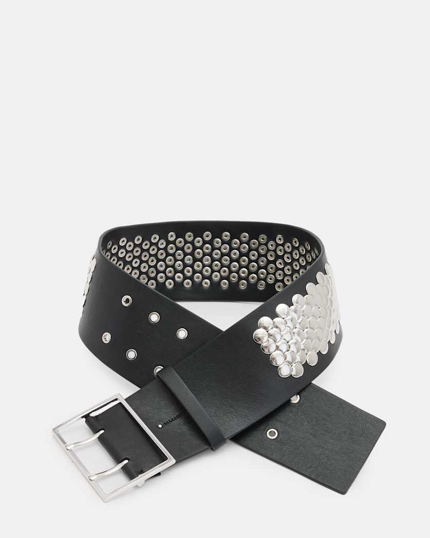 Meredith Studded Wide Leather Belt