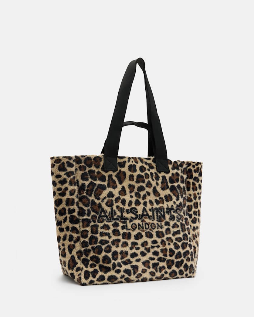Izzy Leopard Print Logo Tote Bag