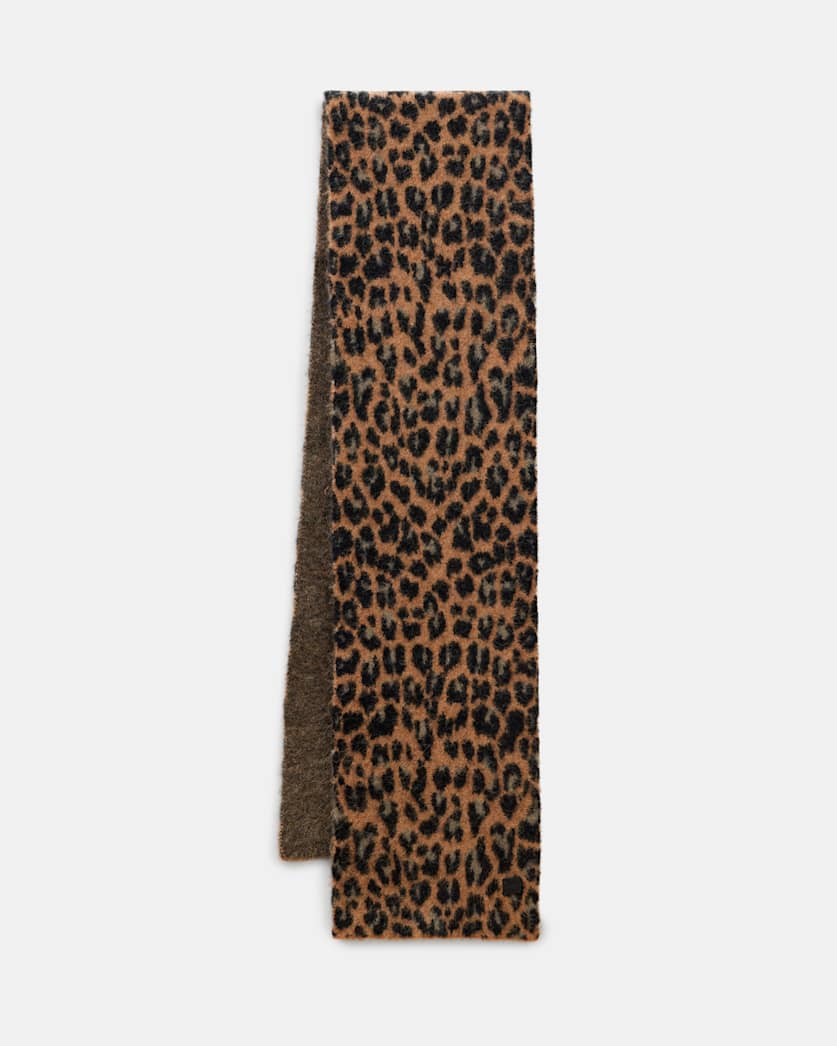Lex Leopard Print Brushed Scarf