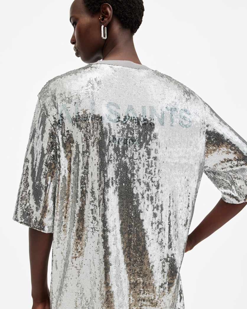 Opal Sequin T-Shirt Mini Logo Dress