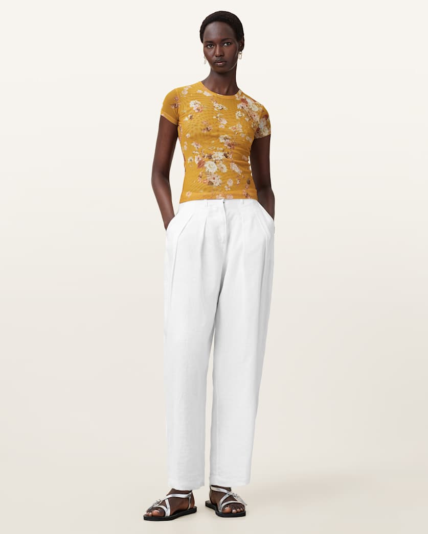 Ellie Floral Print Mesh T-Shirt