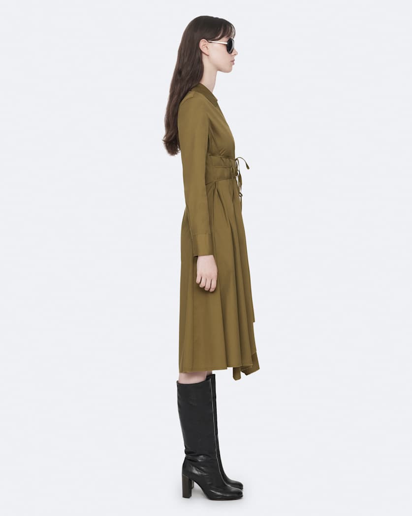 Marley asymmetric cotton poplin shirt dress