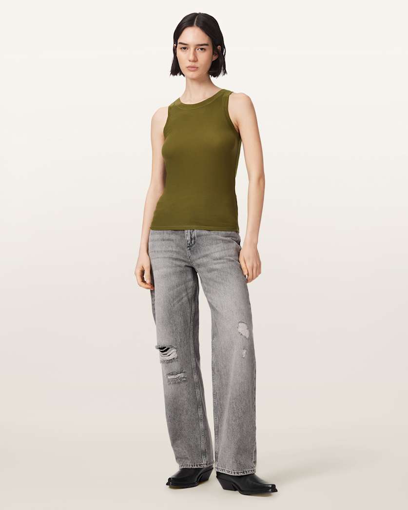 Rina Crew Neck Sleeveless Tank Top
