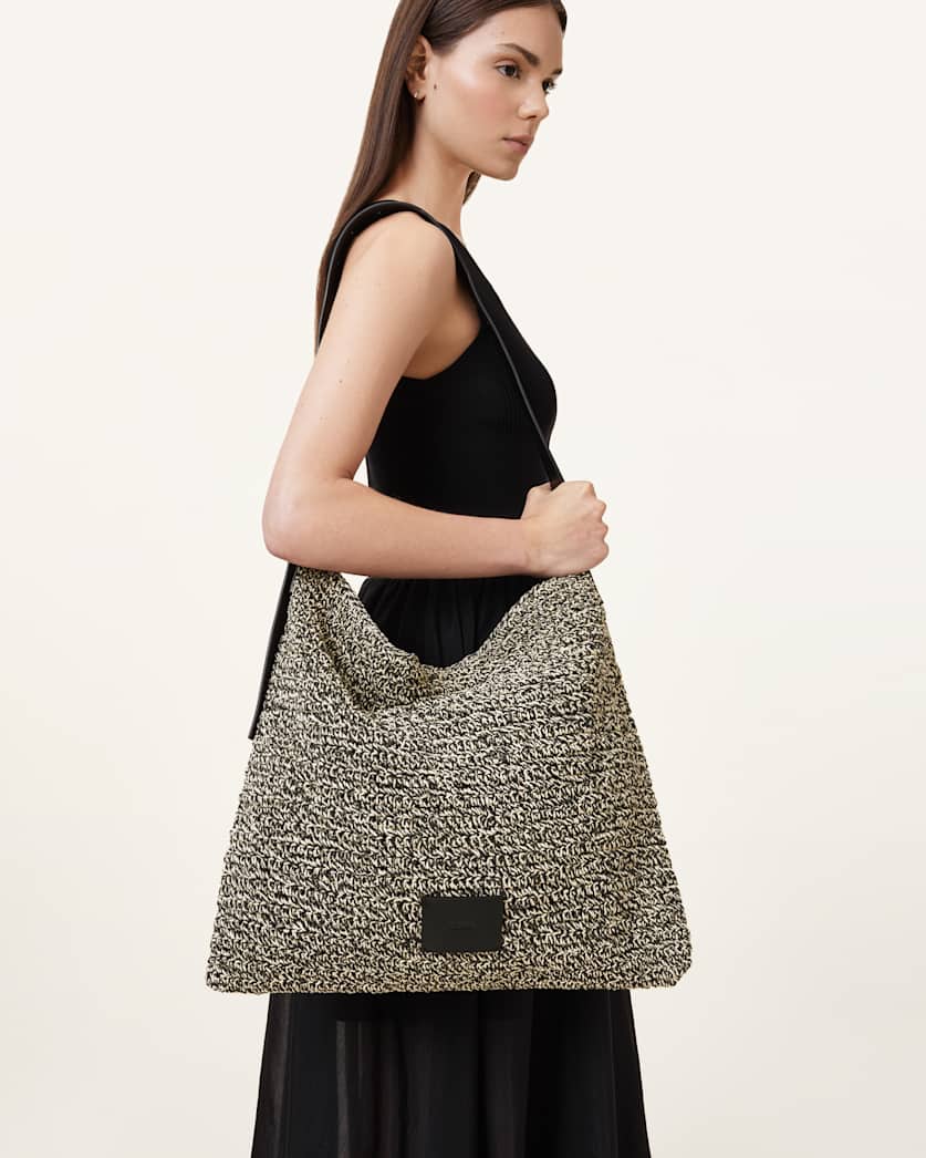 Asha Woven Straw Hobo Shoulder Bag
