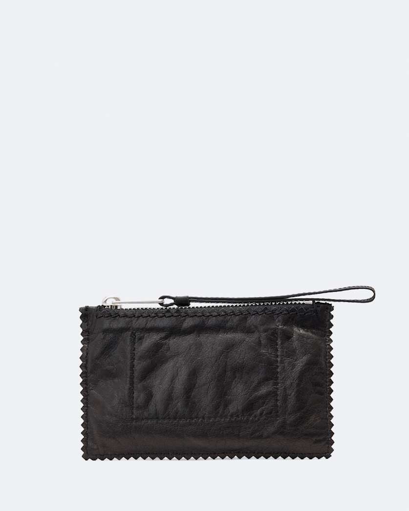 Siloh Pinked Edge Small Leather Pouch