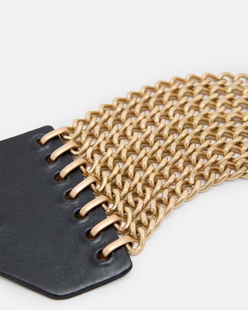 Zora Wide Leather Chain Belt