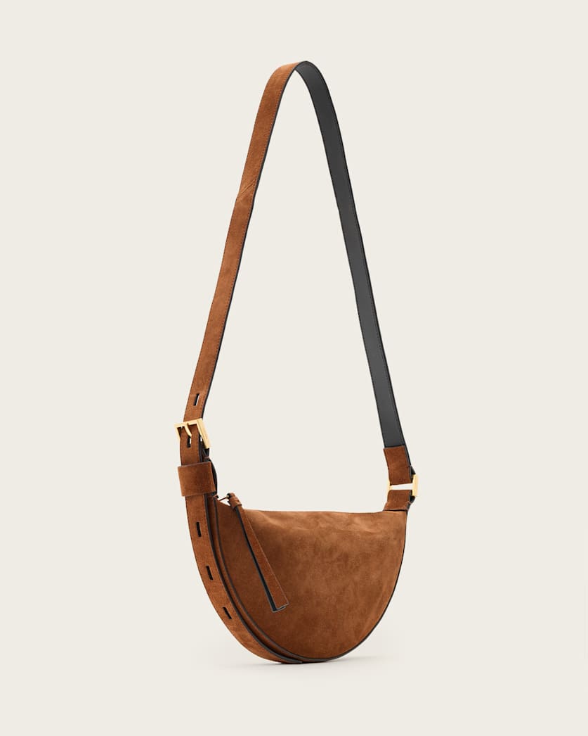 Half Moon Suede Crossbody Bag