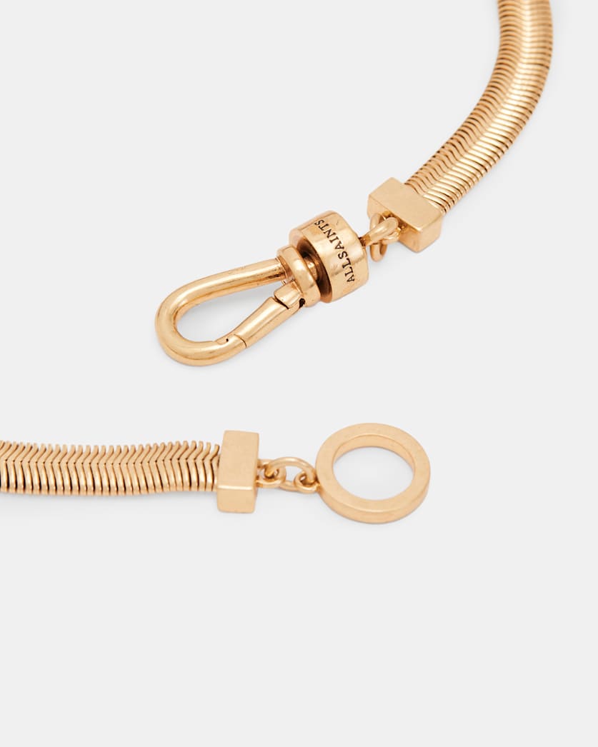 Flat Gold Tone Snake Chain Necklace