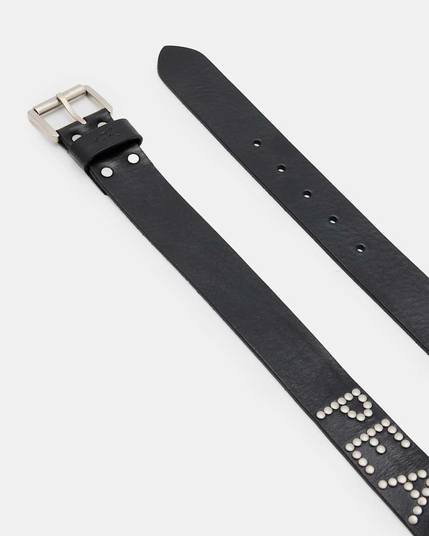 Peace Rocks Studded Leather Belt