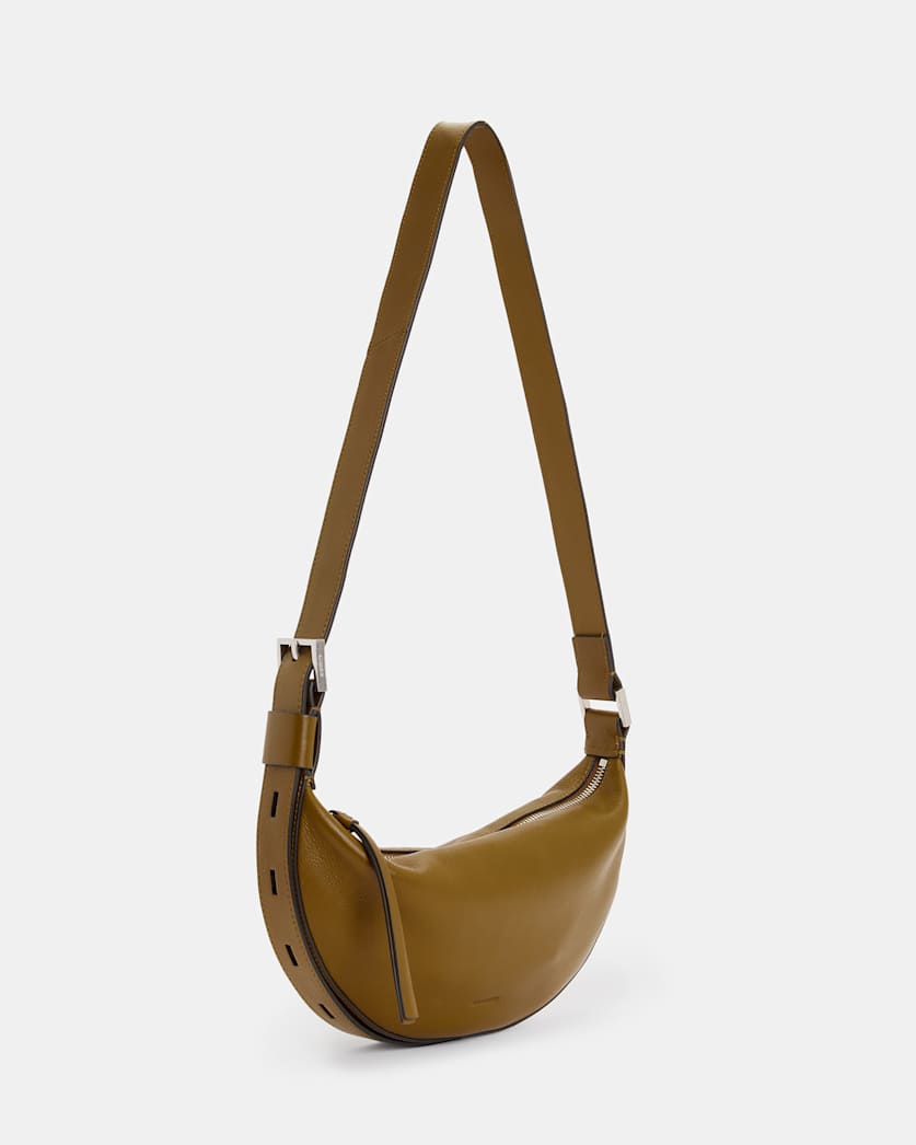 Half Moon Leather Crossbody Bag
