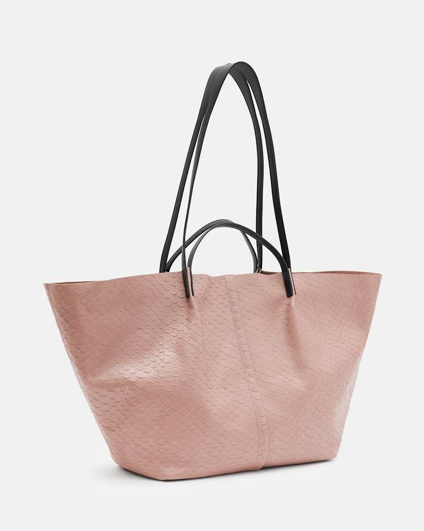 Hannah Leather Python Tote Bag