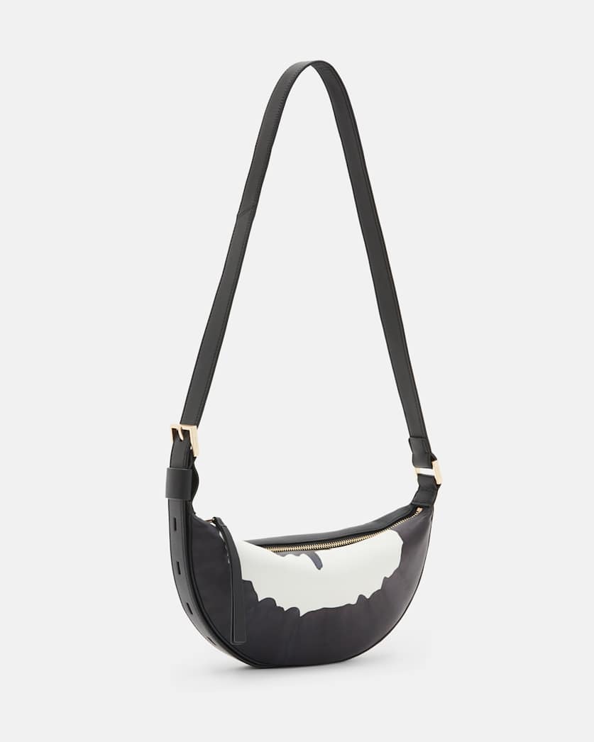 Half Moon Tie Dye Leather Crossbody Bag