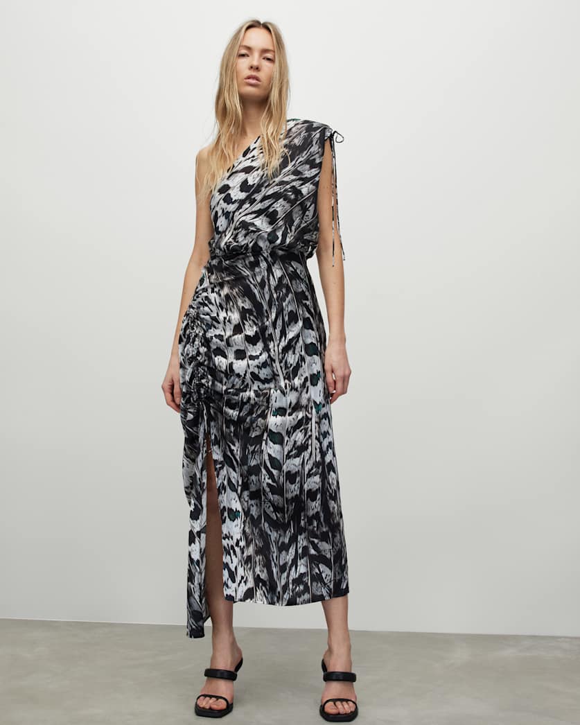 Laura Ines Silk Blend Printed Maxi Dress