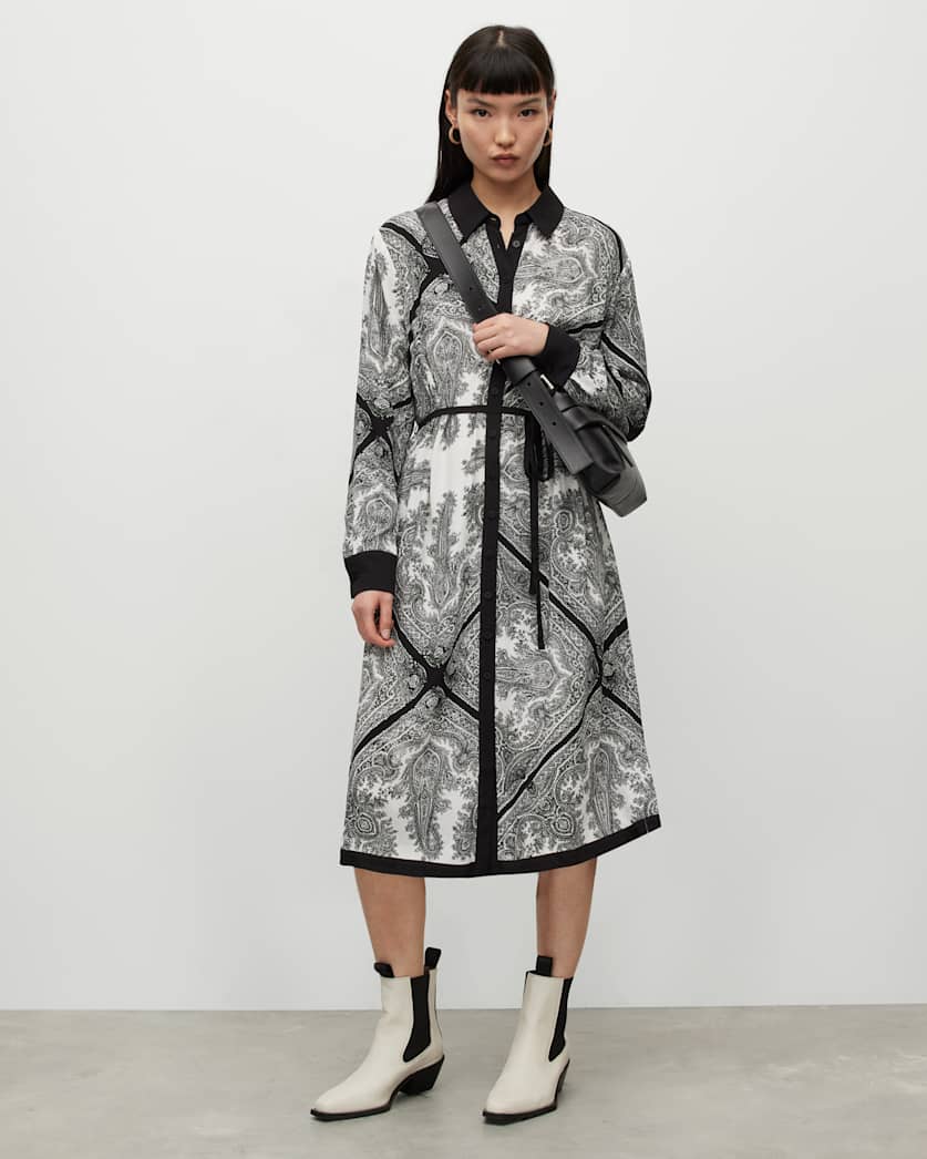 Anya Rafaela Belted Midi Shirt Dress