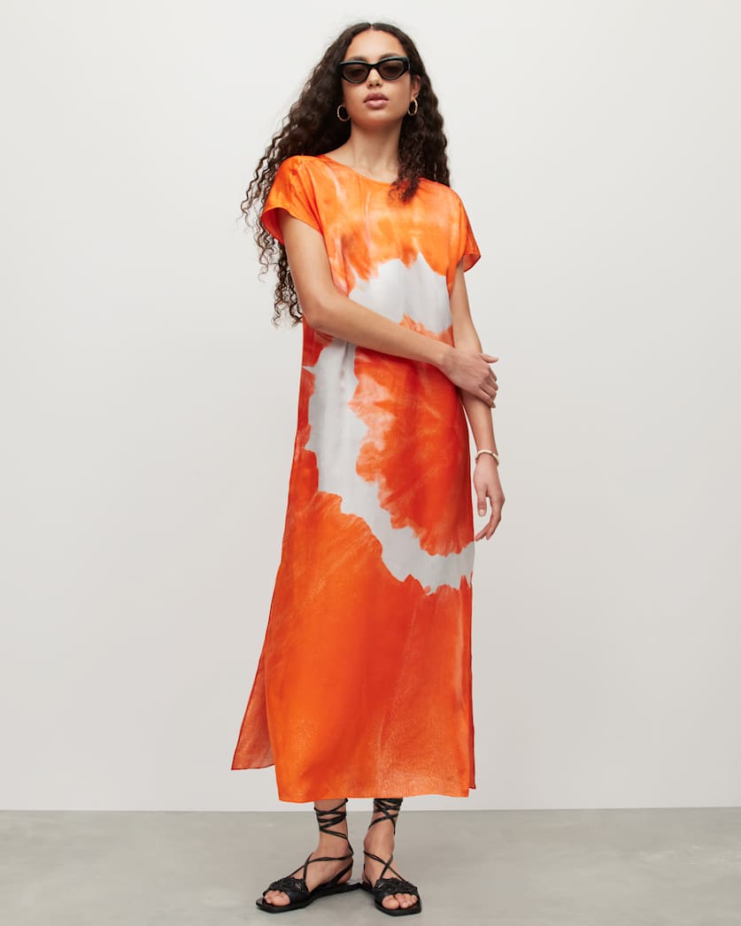 Etta Mariana Silk Blend Tie Dye Dress