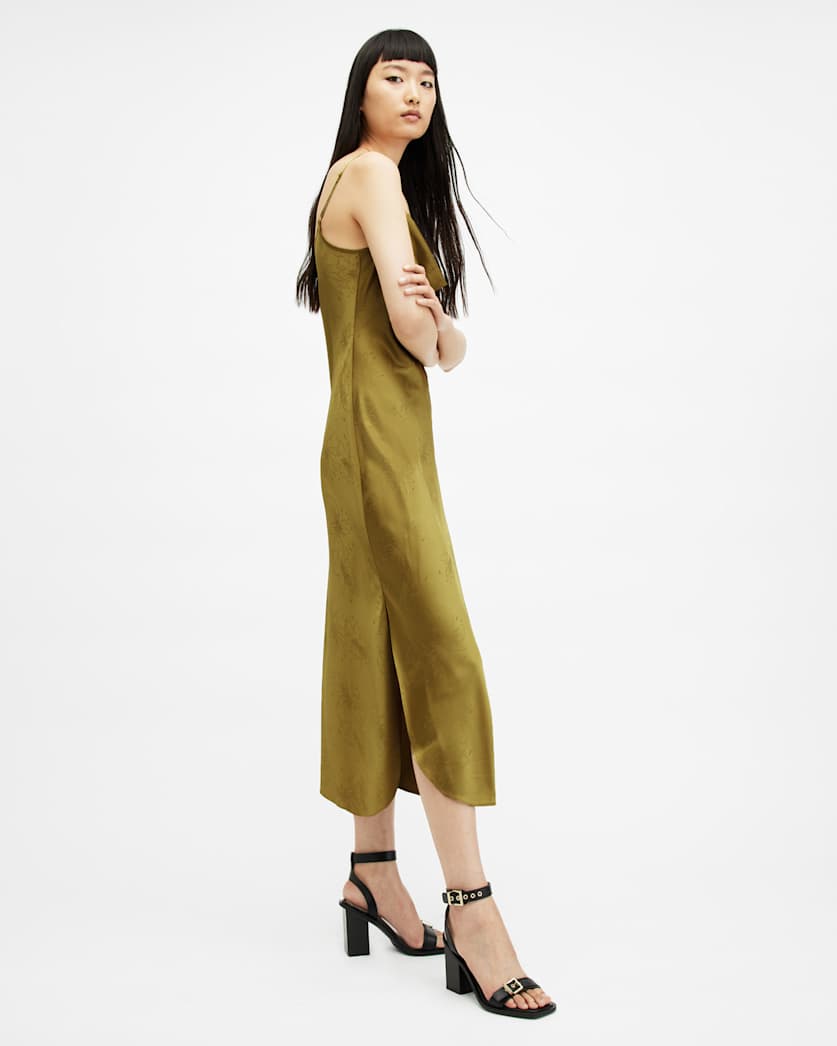 Hadley Jacquard Slim Fit Midi Slip Dress