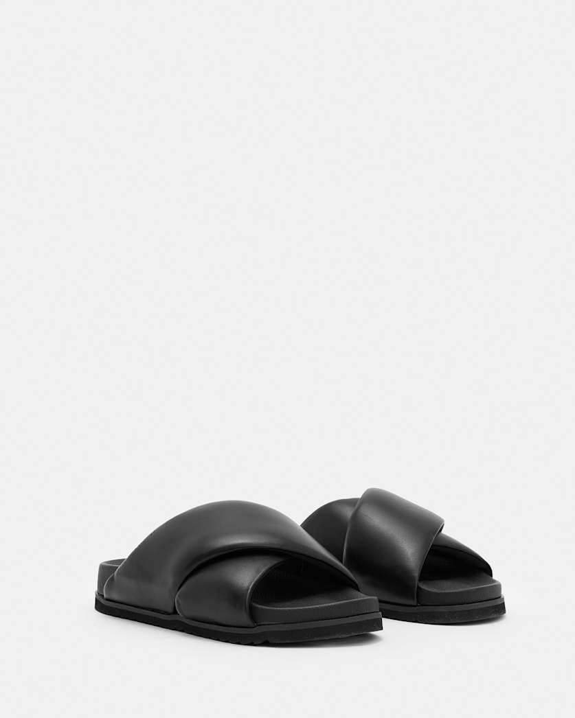 Saki Leather Crossover Sandals
