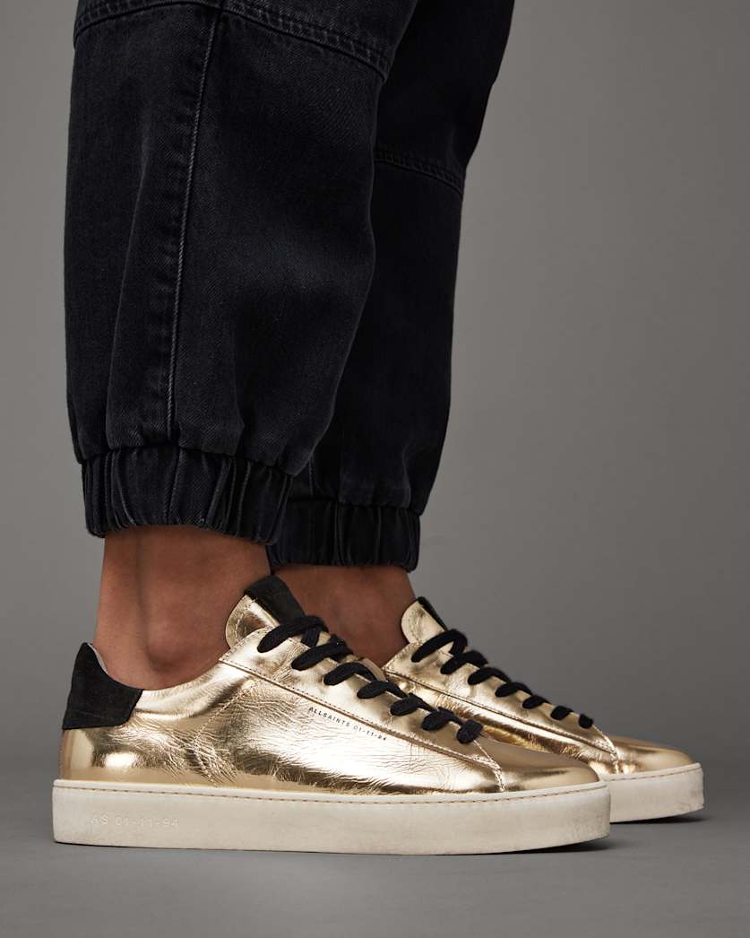 Shana Metallic Low Top Leather Sneakers