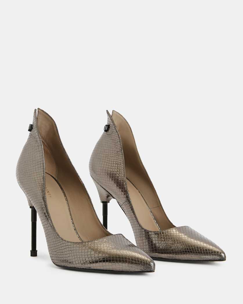 Robin Shiny Leather Heeled Court Shoes