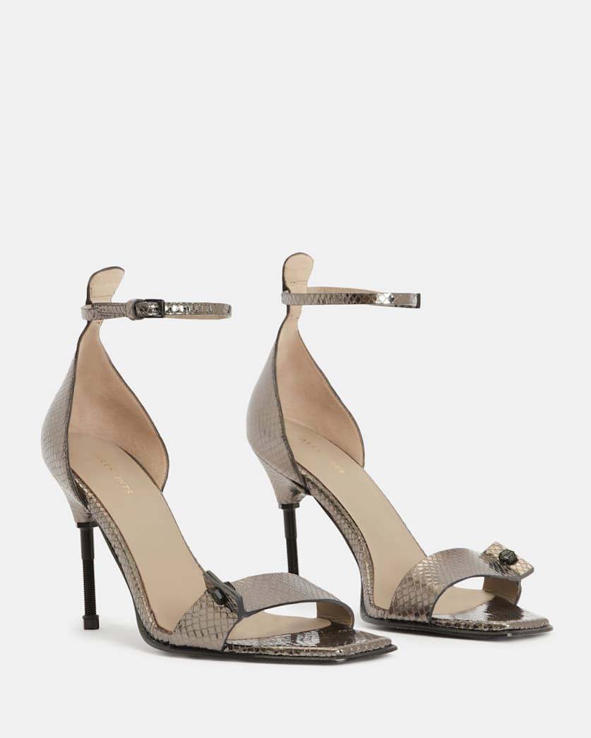 Betty Square Toe Leather Heeled Sandals
