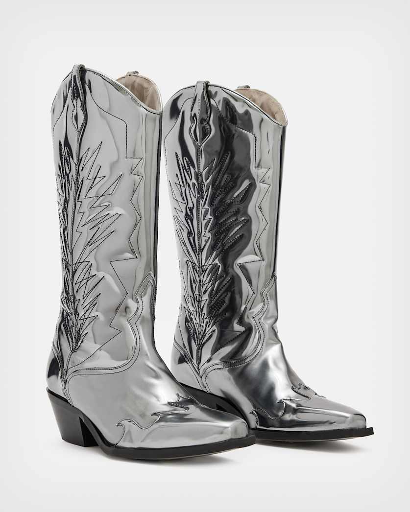 Kacey Metallic Leather Cowboy Boots