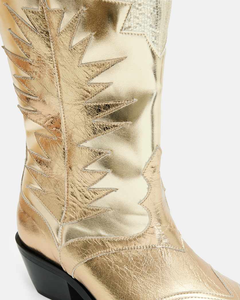 Dixie Metallic Leather Cowboy Boots