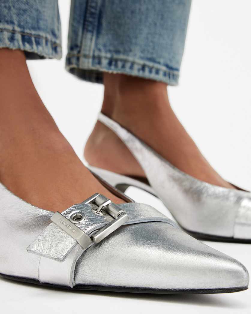 Selina Slingback Leather Kitten Heels