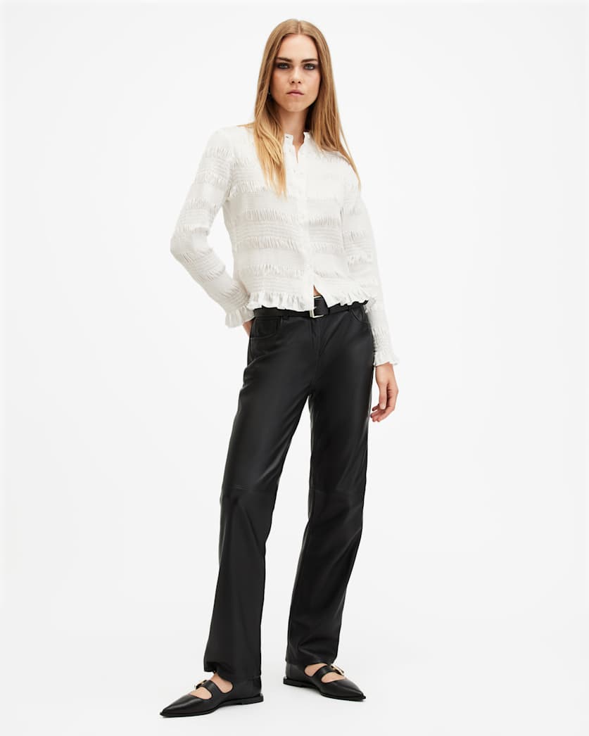Meg Mandarin Collar Relaxed Fit Shirt