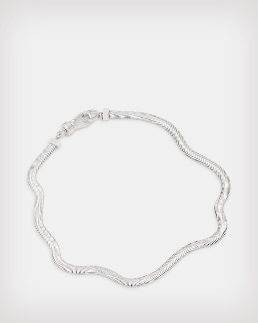 Flat Snake Silver-Tone Necklace