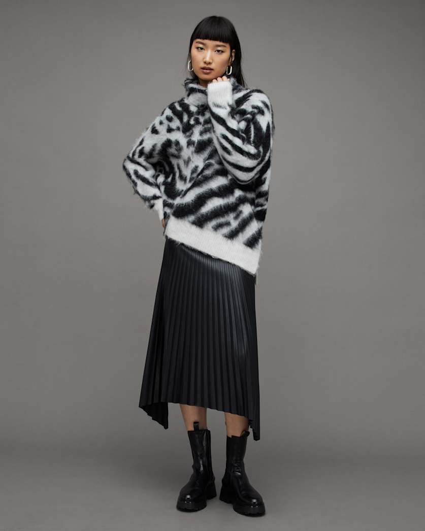Lock Zebra Print Roll Neck Jumper