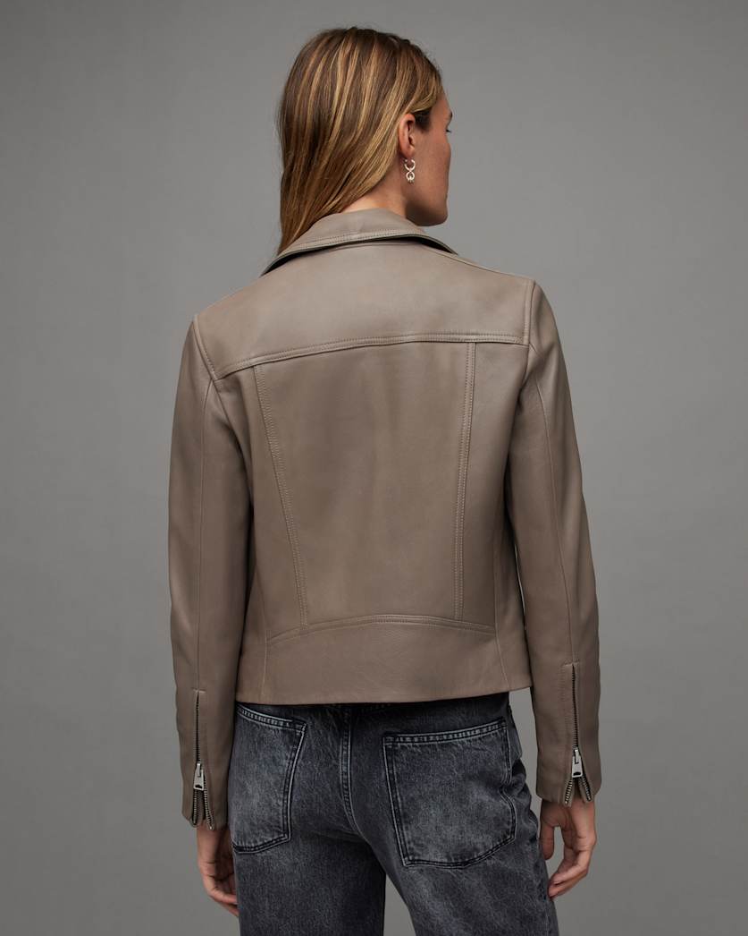 Dalby Slim Fit Leather Biker Jacket