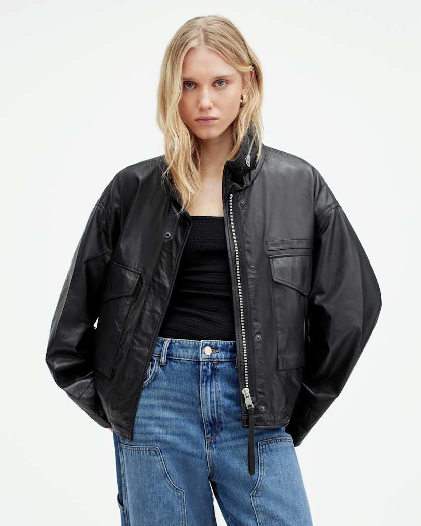 Clay Oversized Leather Jacket